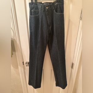 Versace Men’s Couture Blue Stripe Jeans Made in Italy Size 32